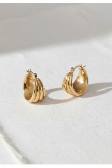 Sculpted Ribbed Hoop Earrings