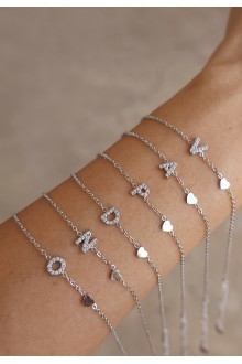 Pavé Initial Heart Bracelet