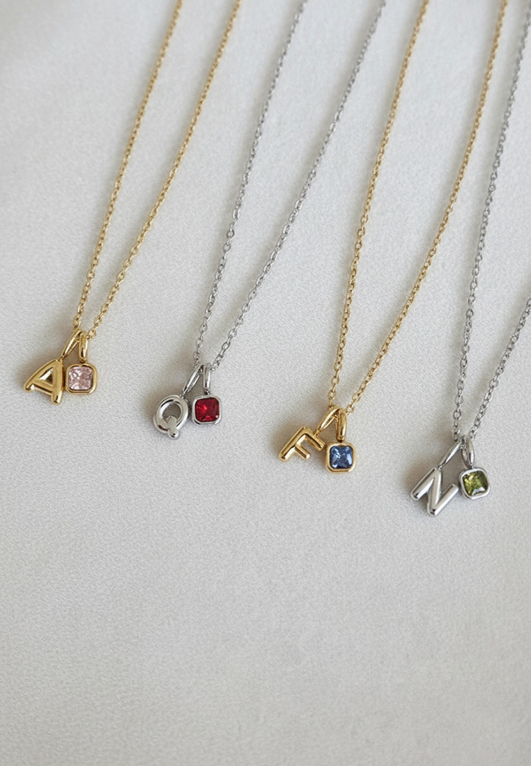 Keepsake Initial Birthstone Necklace Keepsake Initial Birthstone Necklace