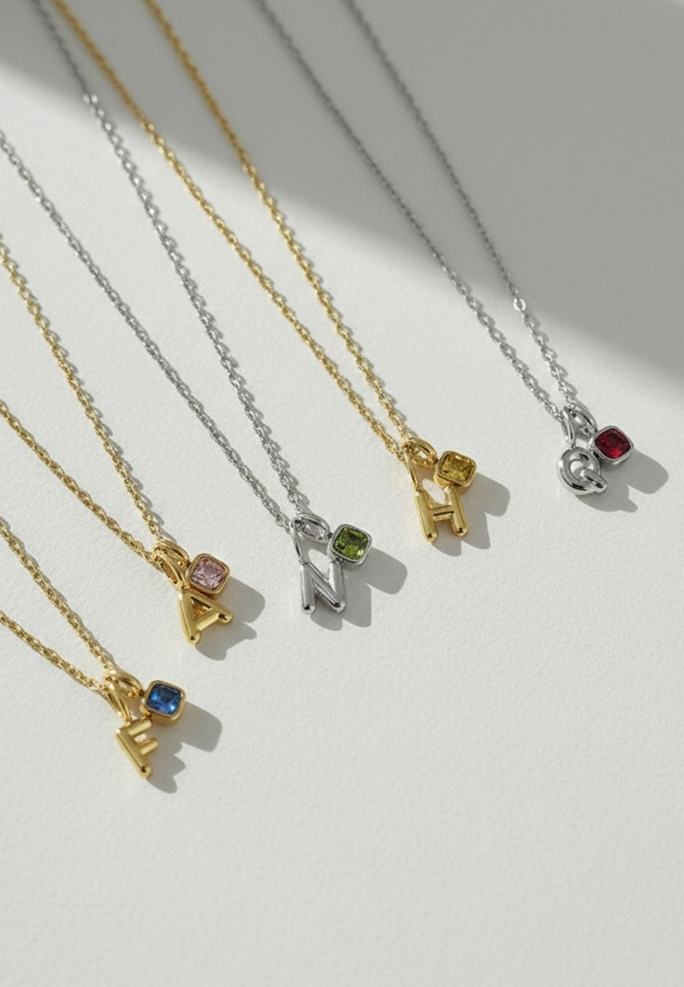 Keepsake Initial Birthstone Necklace Keepsake Initial Birthstone Necklace