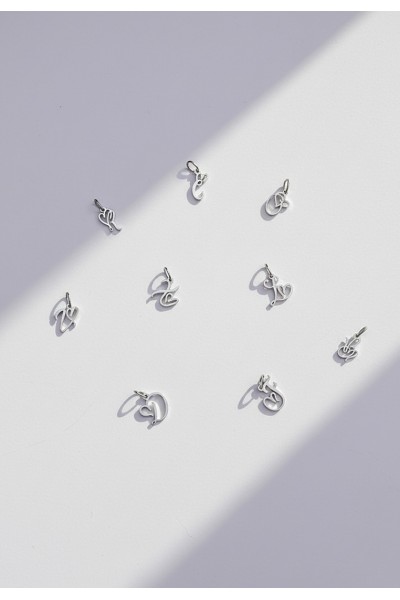 Initial Heart Letter Charm