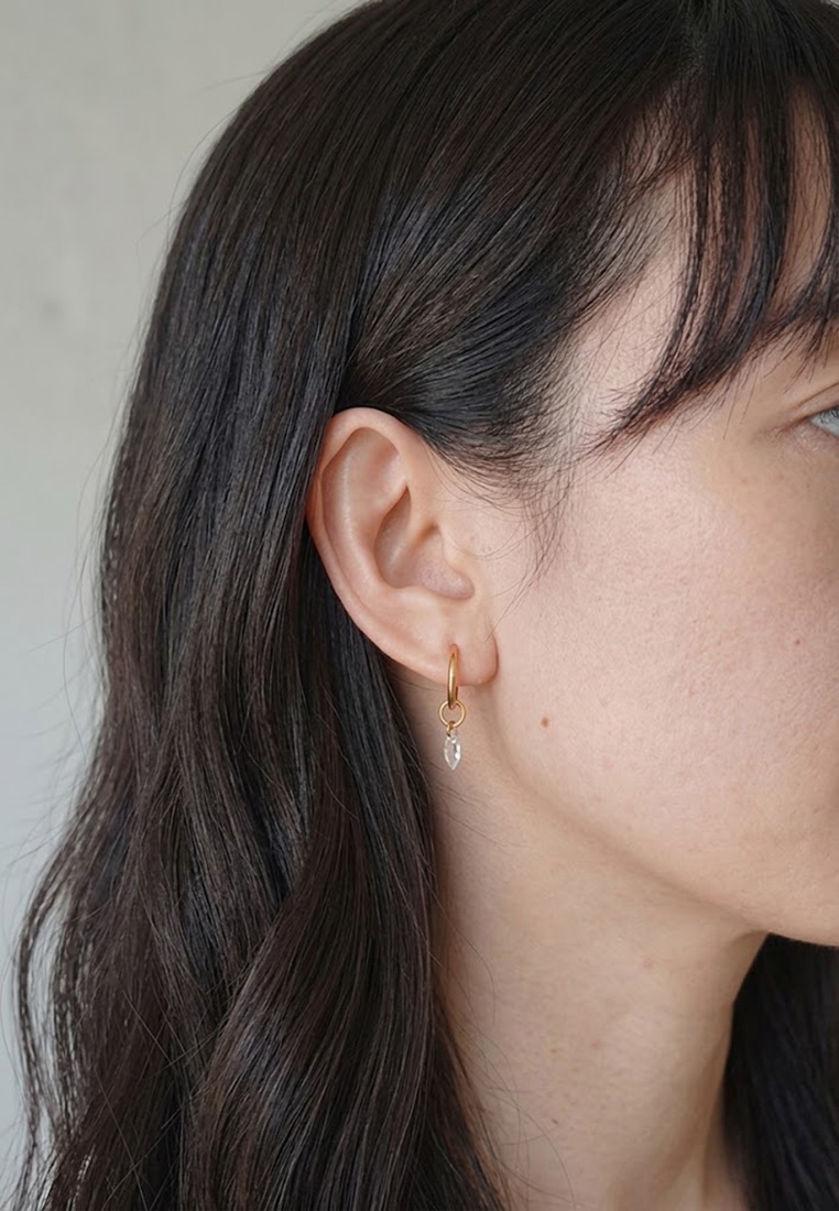 Marquise Drizzle Hoop Earrings Marquise Drizzle Hoop Earrings