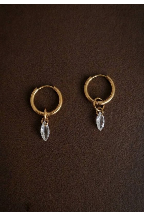Marquise Drizzle Hoop Earrings